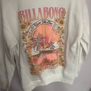 Billabong White and Pink Sweatshirt